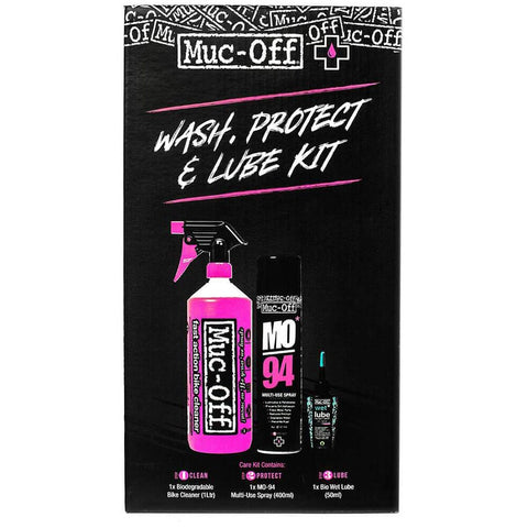 Muc-off wash, protect and wet lube kit
